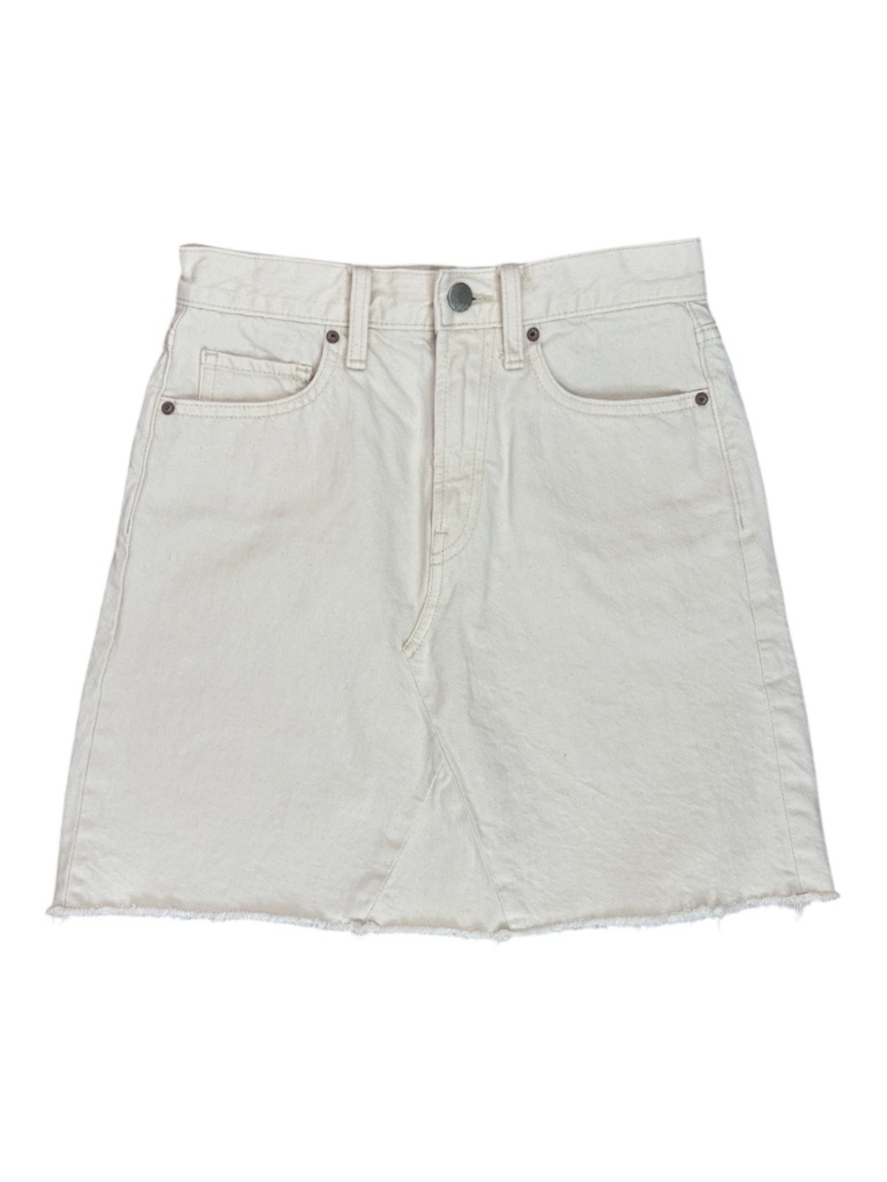 Gap 1969 Frayed Hem Denim Mini Skirt - Cream /Ivory Size 24 (0)